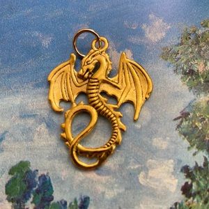 5/$10❤️❤️❤️NEW Brass Dragon Pendant Charm